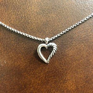 David Yurman Cable Heart Pendant Necklace